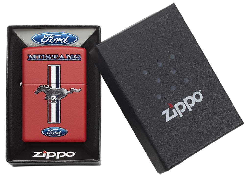 Amazon.com: Zippo Ford Mustang Petrol Lighter – Brass, Stainless